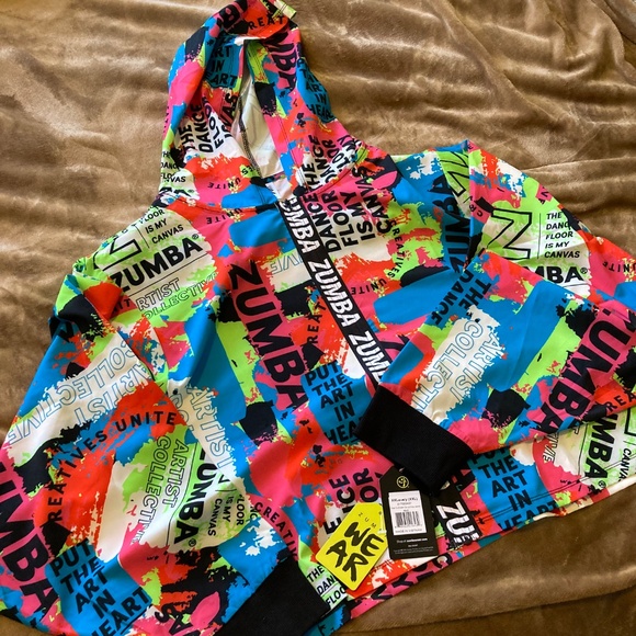 NWT Zumba Zip-Up Crop Jacket, Free to Create Collection, XXL - Picture 2 of 10